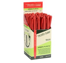 Penna sfera Tratto Uno Green - punta media 1 mm - rosso - Tratto - conf. 50 pezzi