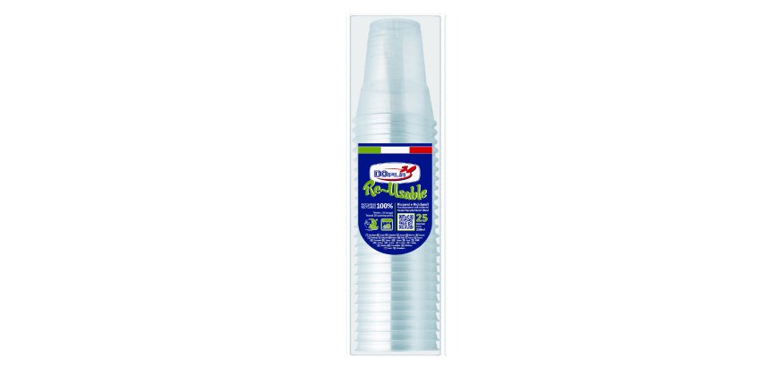 Bicchieri Diamant - riutilizzabili - polistirene - 250 ml - Dopla - conf. 25 pezzi