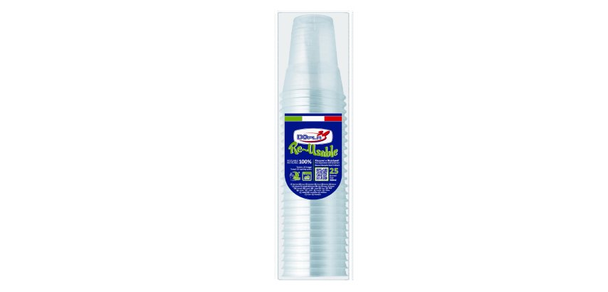 Bicchieri Diamant - riutilizzabili - polistirene - 300 ml - Dopla - conf. 25 pezzi