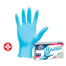 Guanti in nitrile non talcato - per uso medicale - taglia XL - azzurro - Logex Professional - scatola 100 pezzi