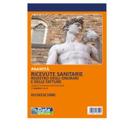 Blocco ricevute sanitarie numerate - 100/2 copie autoricalcanti - 21,5x14,8cm - DU1653C1000 - Data Ufficio