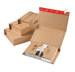Scatola postale CP 020 - fustellata - 38 x 29 x 8 cm - cartone microonda - avana - ColomPac