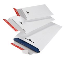 Busta a sacco - in cartone - chiusura autoadesiva - 245 x 345 x 30 mm - bianco - Colompac
