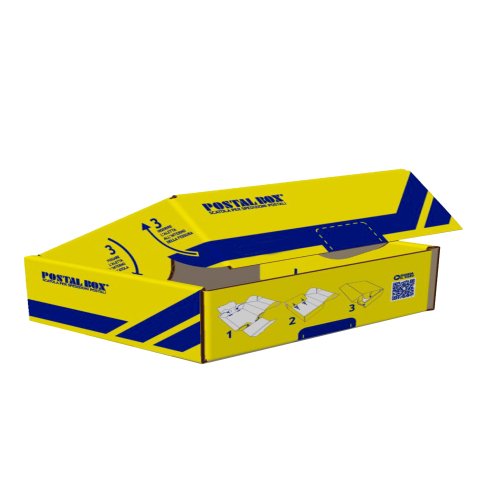 Scatola spedizioni Postal Box® - XS - 34 x 24 x 6 cm - giallo/blu - Blasetti