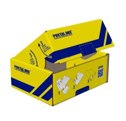Scatola spedizioni Postal Box - XL - 48 x 30 x 21 cm - giallo/blu - Blasetti