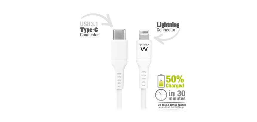 Cavo lightning USB TYPE-C - per smartphone e tablet - 1 mt - Eminent