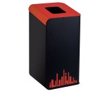 Gettacarte Rubik Evo - per raccolta differenziata - 80 L - rosso - Medial