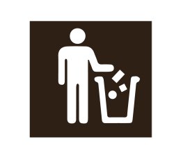 Etichetta adesiva raccolta differenziata - con icona "GENERICO" - 120 x 130 mm - vinile - bianco opaco - Medial