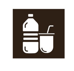 Etichetta adesiva raccolta differenziata - con icona "PLASTICA" - 120 x 130 mm - vinile - bianco opaco - Medial