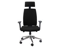 Poltrona semidirezionale Larissa XL - con braccioli regolabili e poggiatesta - nero - Unisit