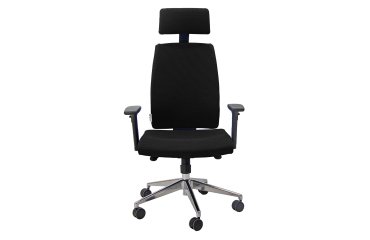 Poltrona semidirezionale Larissa XL - con braccioli regolabili e poggiatesta - nero - Unisit