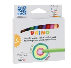 Pastelli a cera - Ø 9 mm x 85 mm - Primo - conf. 12 pezzi