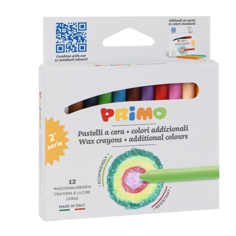 Pastelli a cera - Ø 9 mm x 85 mm - Primo - conf. 12 pezzi