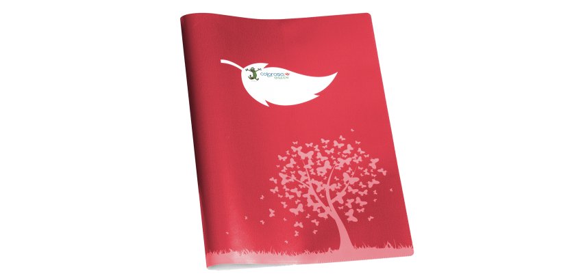 Coprimaxi Green - 21 x 30 cm - carta - 120gr  - c/tasche - rosso - Colorosa