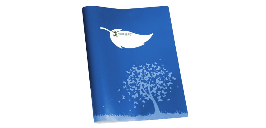 Coprimaxi Green - 21 x 30 cm - carta - 120gr  - c/tasche - blu - Colorosa