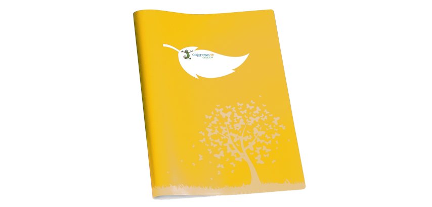 Coprimaxi Green - 21 x 30 cm - carta - 120gr  - c/tasche - giallo - Colorosa