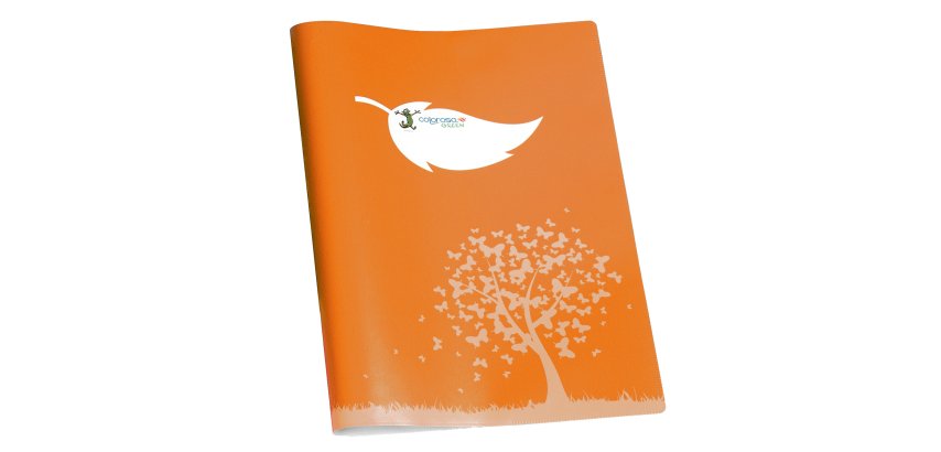 Coprimaxi Green - 21 x 30 cm - carta - 120gr  - c/tasche - arancione - Colorosa