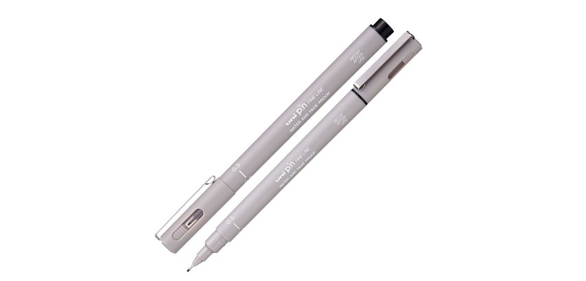 Pin fineliner - punta 0.5 mm - grigio chiaro - Uni Mitsubishi