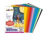 Busta di carta Bristol - 25 x 35 cm - colori assortiti - 15 fogli - Deco