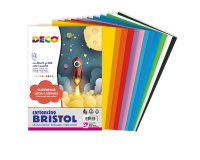 Busta di carta Bristol - 50 x 70 cm - colori assortiti - 15 fogli - Deco