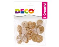 Bottoni - legno naturale - Deco - conf. 30 pezzi