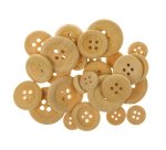 Bottoni - legno naturale - Deco - conf. 30 pezzi