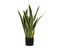 Pianta ornamentale Sansevieria - artificiale - 21 foglie - 75 cm - PE - King Collection