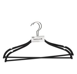 Gruccia - antiscivolo - 42 x 0,6 cm - nero - King Collection - conf. 2 pezzi