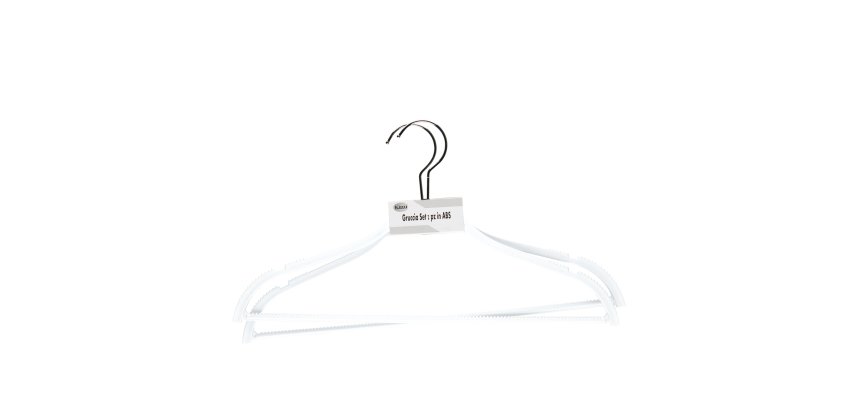 Gruccia - antiscivolo - 42 x 0,6 cm - bianco - King Collection - conf. 2 pezzi