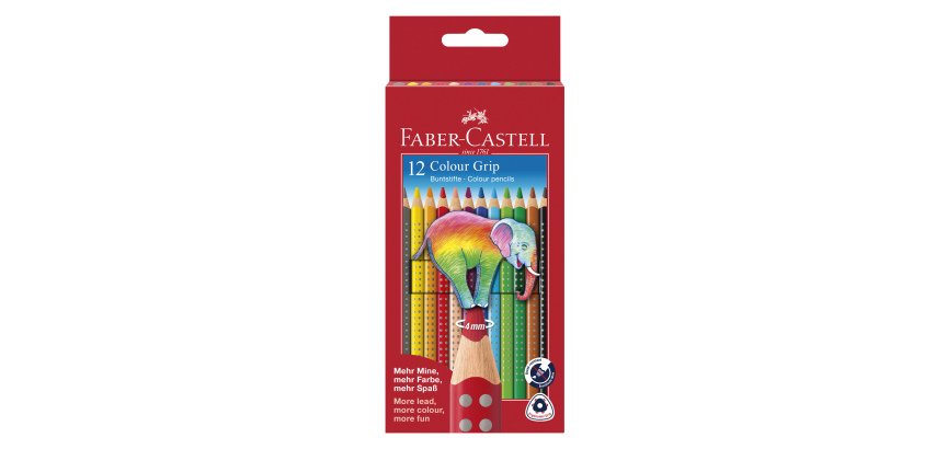 Matite colorate Color Grip - Faber-Castell - scatola 12 pezzi