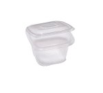 Contenitori in PP - con coperchio incernierato - 12 x 12 x 7,5 cm - Europack - pack 50 pezzi