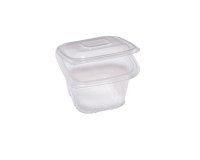 Contenitori in PP - con coperchio incernierato - 12 x 12 x 7,5 cm - Europack - pack 50 pezzi