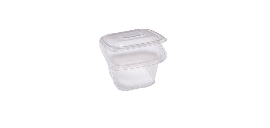 Contenitori in PP - con coperchio incernierato - 12 x 12 x 7,5 cm - Europack - pack 50 pezzi