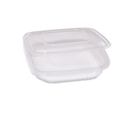 Contenitori in PP - con coperchio incernierato - 21,5 x 21,5 x 3,4 cm - Europack - pack 50 pezzi