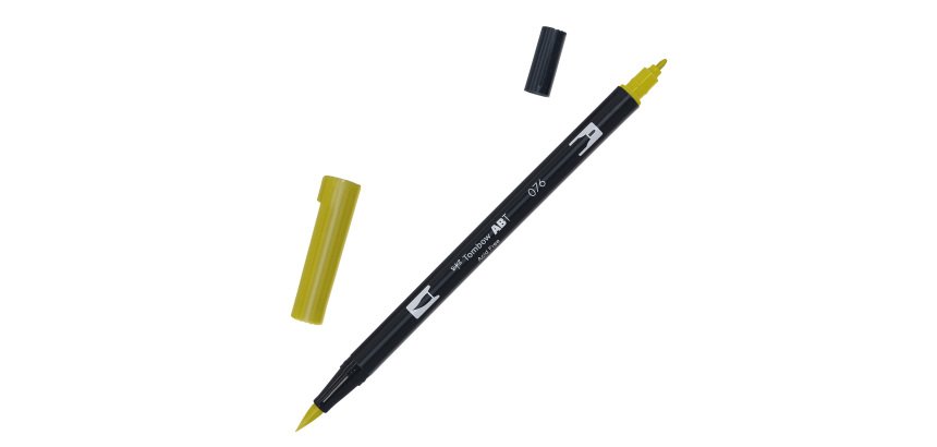Pennarello Dual Brush N076 - green ochre - Tombow