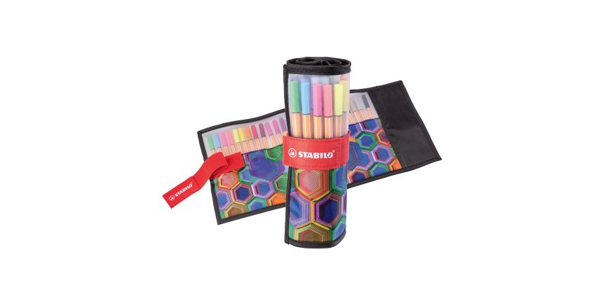 Pennarello Arty Line Point 88 - punta in fibra - colori assortiti - Stabilo - rollerset 25 pezzi
