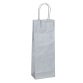 Portabottiglie BARBERA - maniglie cordino - 14 x 9 x 38 cm - carta biokraft - argento - Mainetti Bags - conf. 20 pezzi