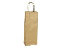 Portabottiglie BARBERA - maniglie cordino - 14 x 9 x 38 cm - carta biokraft - oro - Mainetti Bags - conf. 20 pezzi