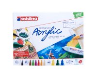 Marcatore permanente acrilico Creative Set - punta tonda e scalpello - colori assortiti - Edding - conf. 12 pezzi