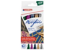 Marcatore permanente acrilico 5100 - punta tonda - da 2 a 3 mm - colori assortiti festa - Edding - conf. 5 pezzi