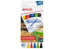 Marcatore permanente acrilico 5100 - punta tonda - da 2 a 3 mm - colori assortiti basic - Edding - conf. 5 pezzi