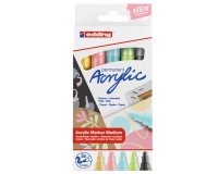 Marcatore permanente acrilico 5100 - punta tonda - da 2 a 3 mm - colori assortiti pastel - Edding - conf. 5 pezzi