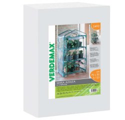 Serra Azalea - 3 ripiani - 70 x 50 x 125 cm - acciaio verniciato/PVC - verde/trasparente - Verdemax