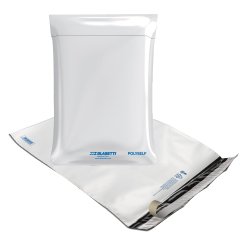 Sacchetto Polyself - per corrieri  - A5 - 17 x 22,5 cm - PE - bianco/grigio - Blasetti - conf. 250 pezzi