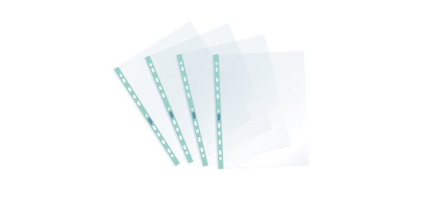 Buste forate Pastel - c/ banda - liscia - 22 x 30 cm - azzurro - Favorit - conf. 25 pezzi