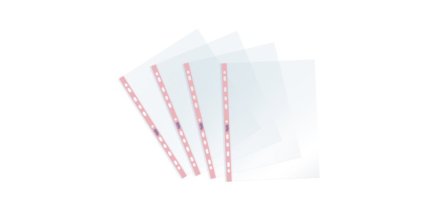 Buste forate Pastel - c/ banda - liscia - 22 x 30 cm - rosa - Favorit - conf. 25 pezzi