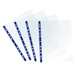 Buste forate Sprint - c/ banda - liscia - 22 x 30 cm - blu - Favorit - conf. 25 pezzi