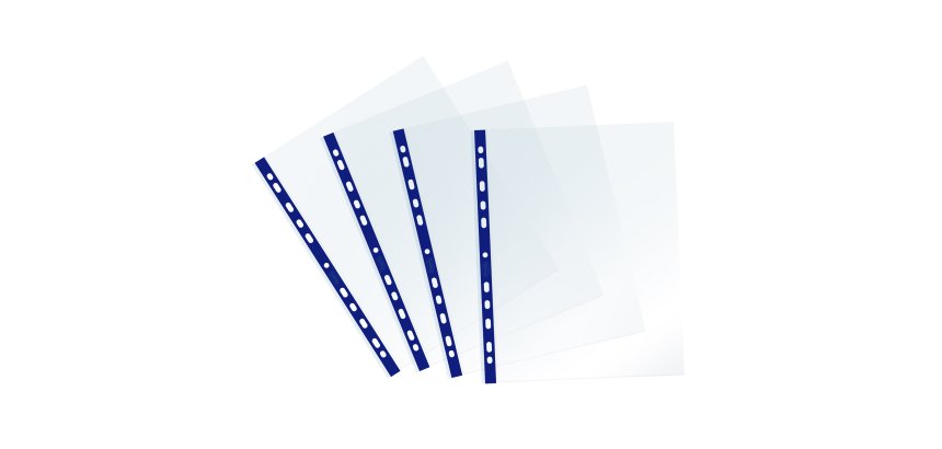 Buste forate Sprint - c/ banda - liscia - 22 x 30 cm - blu - Favorit - conf. 25 pezzi