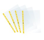 Buste forate Sprint - c/ banda - liscia - 22 x 30 cm - giallo - Favorit - conf. 25 pezzi