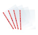Buste forate Sprint - c/ banda - liscia - 22 x 30 cm - rosso - Favorit - conf. 25 pezzi